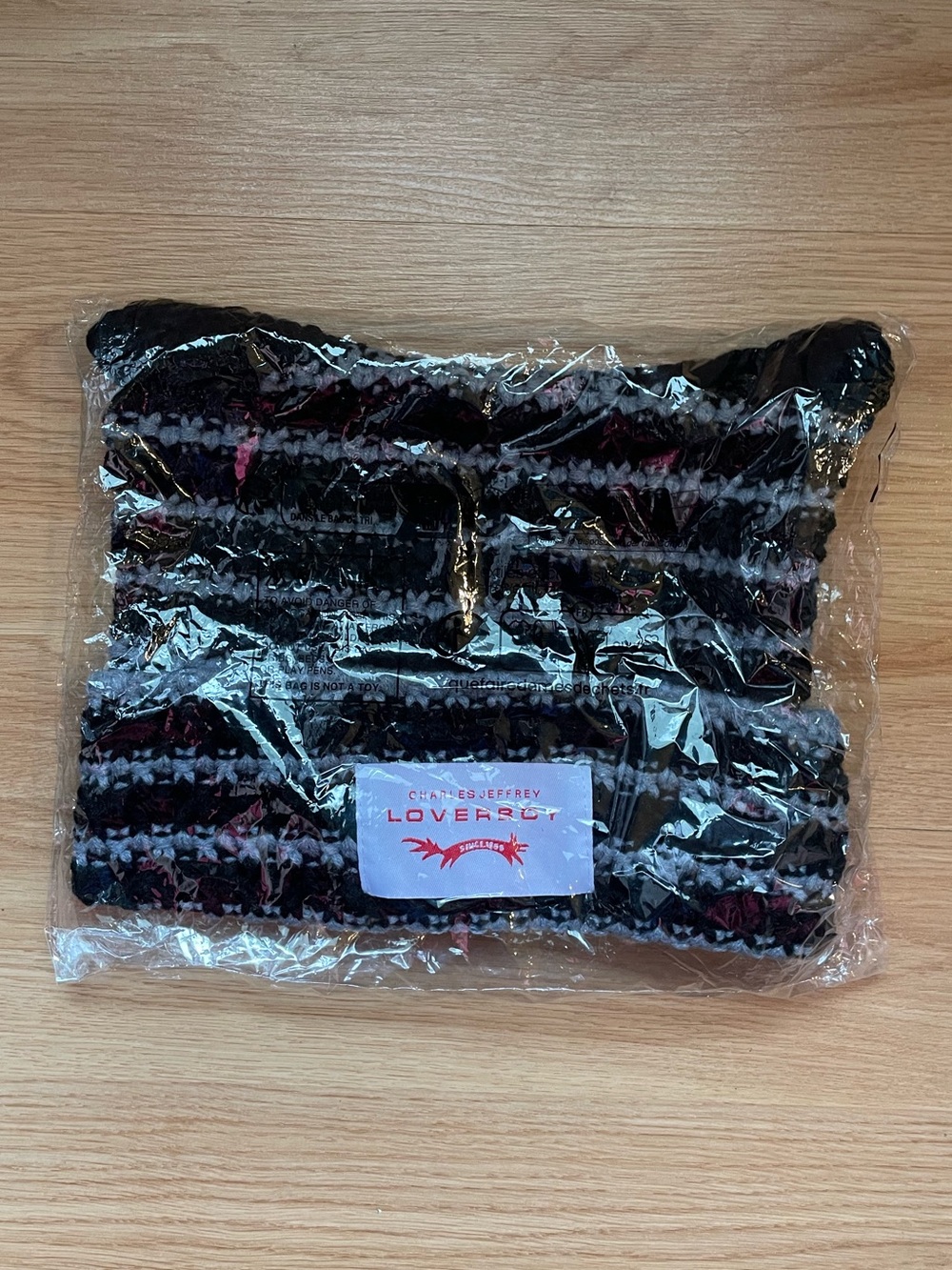 Charles Jeffrey Loverboy Striped Adult Beanie - Black and Gray - Picture 2 of 4